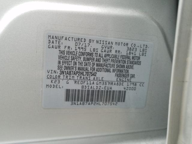 Photo 9 VIN: 3N1AB7AP2HL707542 - NISSAN SENTRA S 