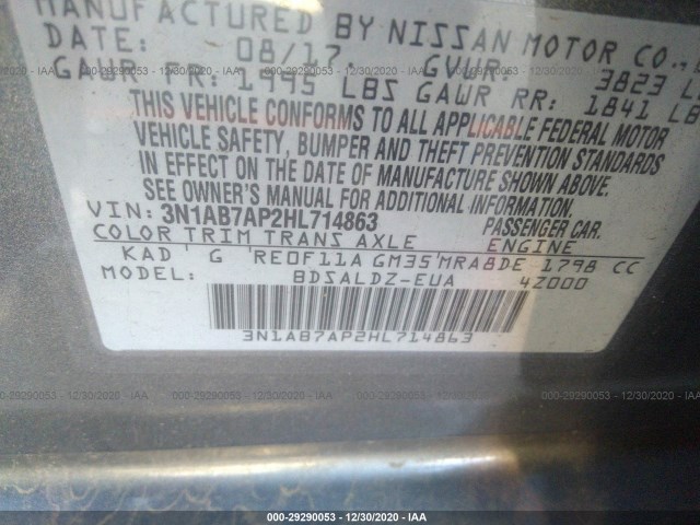 Photo 8 VIN: 3N1AB7AP2HL714863 - NISSAN SENTRA 