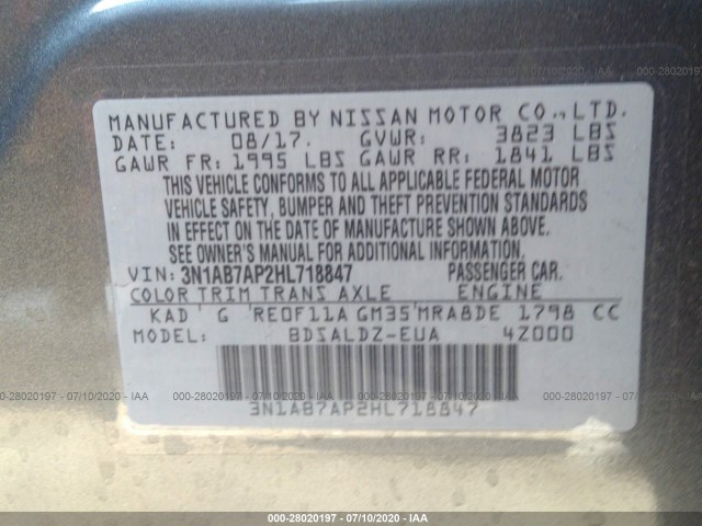 Photo 8 VIN: 3N1AB7AP2HL718847 - NISSAN SENTRA 