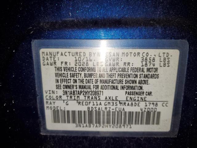 Photo 12 VIN: 3N1AB7AP2HY208971 - NISSAN SENTRA 