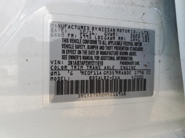 Photo 12 VIN: 3N1AB7AP2HY211918 - NISSAN SENTRA S 