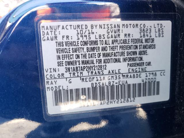 Photo 9 VIN: 3N1AB7AP2HY212812 - NISSAN SENTRA S 