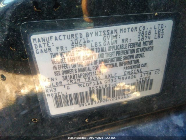 Photo 8 VIN: 3N1AB7AP2HY214561 - NISSAN SENTRA 