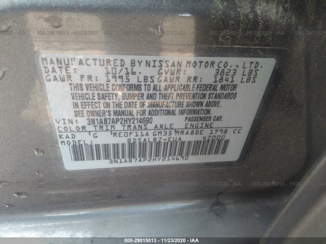 Photo 8 VIN: 3N1AB7AP2HY214690 - NISSAN SENTRA 