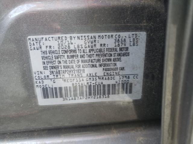 Photo 9 VIN: 3N1AB7AP2HY218318 - NISSAN SENTRA S 