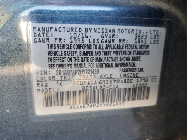 Photo 11 VIN: 3N1AB7AP2HY221459 - NISSAN SENTRA S 