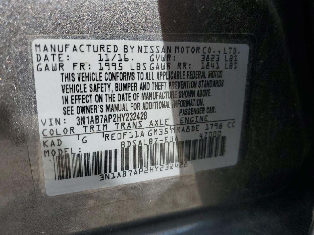 Photo 11 VIN: 3N1AB7AP2HY232428 - NISSAN SENTRA 