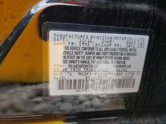 Photo 9 VIN: 3N1AB7AP2HY234986 - NISSAN SENTRA S 