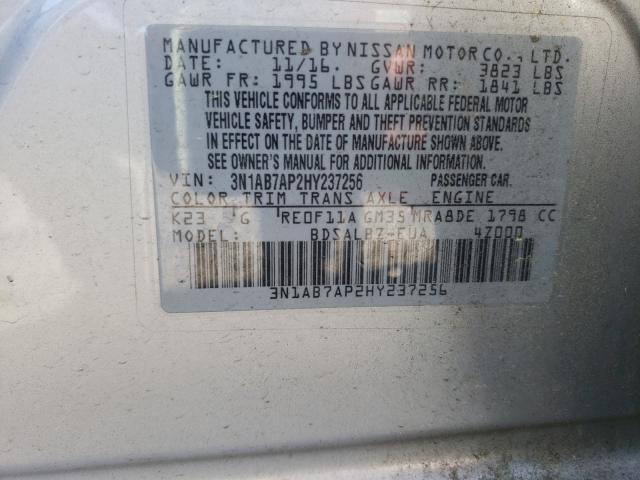 Photo 9 VIN: 3N1AB7AP2HY237256 - NISSAN SENTRA S 