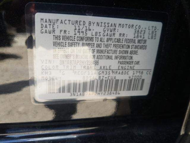 Photo 9 VIN: 3N1AB7AP2HY238486 - NISSAN SENTRA S 