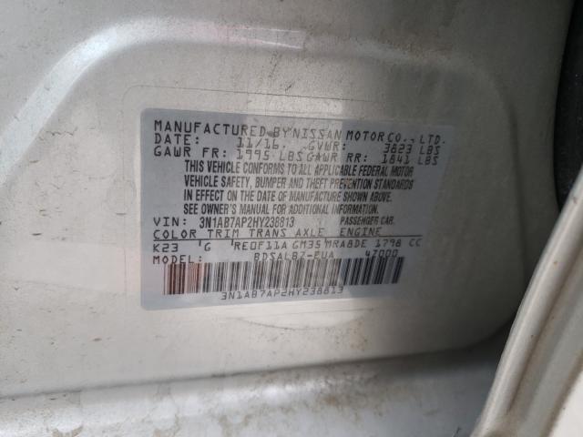 Photo 9 VIN: 3N1AB7AP2HY238813 - NISSAN SENTRA S 