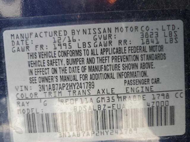 Photo 11 VIN: 3N1AB7AP2HY241789 - NISSAN SENTRA S 