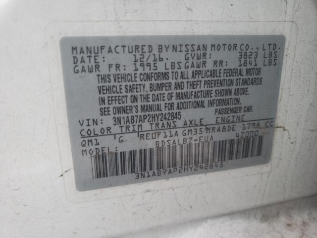 Photo 9 VIN: 3N1AB7AP2HY242845 - NISSAN SENTRA S 