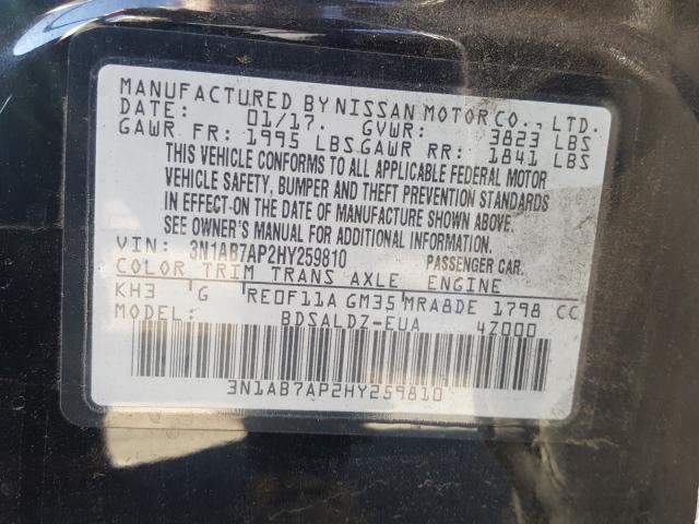 Photo 9 VIN: 3N1AB7AP2HY259810 - NISSAN SENTRA S 