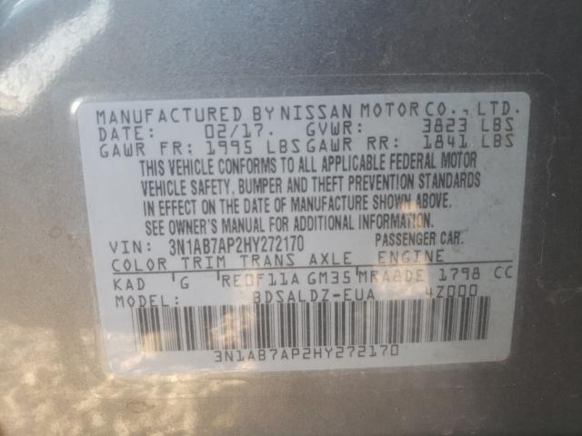 Photo 9 VIN: 3N1AB7AP2HY272170 - NISSAN SENTRA S 