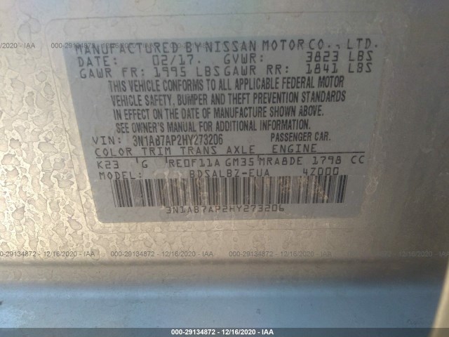 Photo 8 VIN: 3N1AB7AP2HY273206 - NISSAN SENTRA 