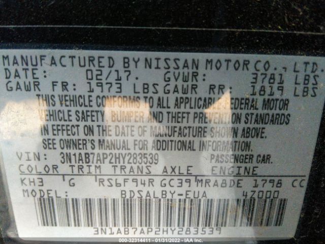 Photo 8 VIN: 3N1AB7AP2HY283539 - NISSAN SENTRA 