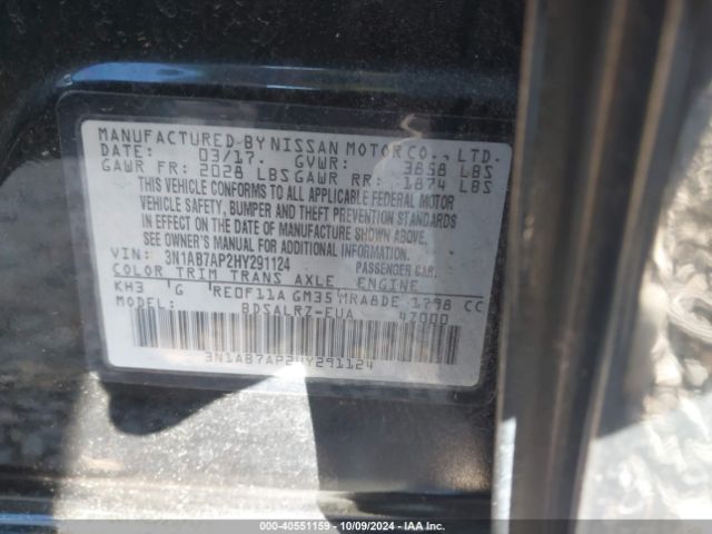 Photo 8 VIN: 3N1AB7AP2HY291124 - NISSAN SENTRA 