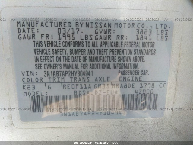 Photo 8 VIN: 3N1AB7AP2HY304941 - NISSAN SENTRA 