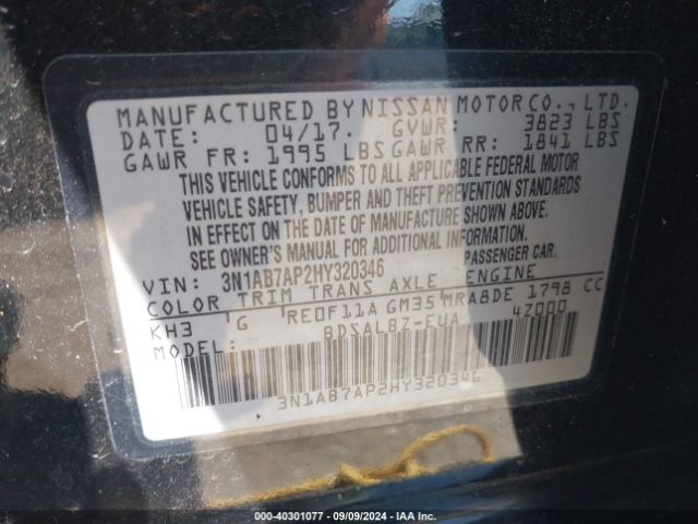 Photo 8 VIN: 3N1AB7AP2HY320346 - NISSAN SENTRA 