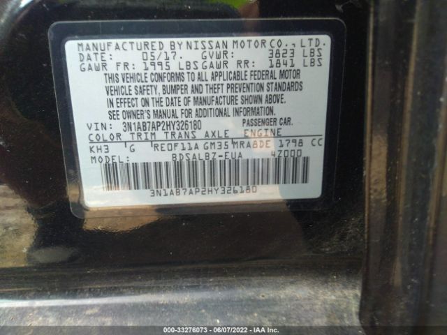 Photo 8 VIN: 3N1AB7AP2HY326180 - NISSAN SENTRA 