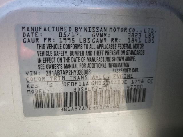 Photo 11 VIN: 3N1AB7AP2HY328088 - NISSAN SENTRA S 