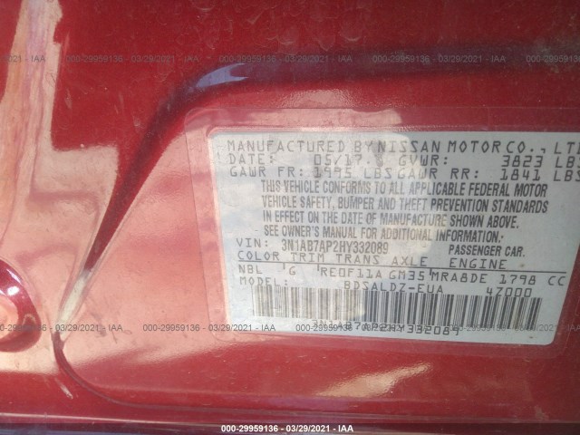 Photo 8 VIN: 3N1AB7AP2HY332089 - NISSAN SENTRA 