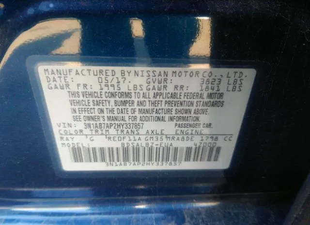 Photo 8 VIN: 3N1AB7AP2HY337857 - NISSAN SENTRA 