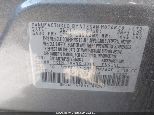 Photo 8 VIN: 3N1AB7AP2HY344047 - NISSAN SENTRA 