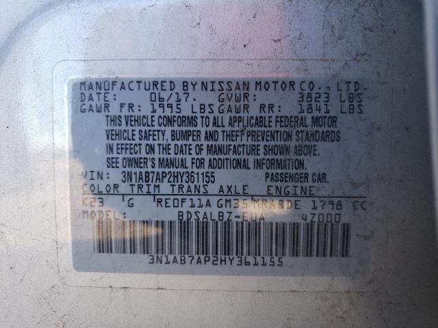 Photo 12 VIN: 3N1AB7AP2HY361155 - NISSAN SENTRA 