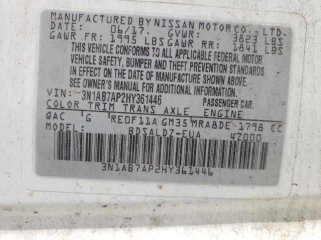 Photo 9 VIN: 3N1AB7AP2HY361446 - NISSAN SENTRA S 