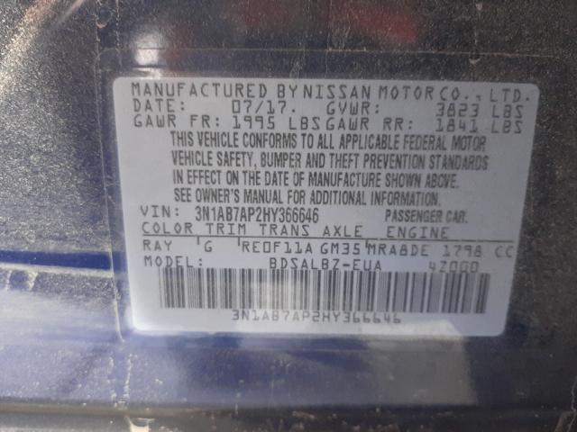 Photo 9 VIN: 3N1AB7AP2HY366646 - NISSAN SENTRA 