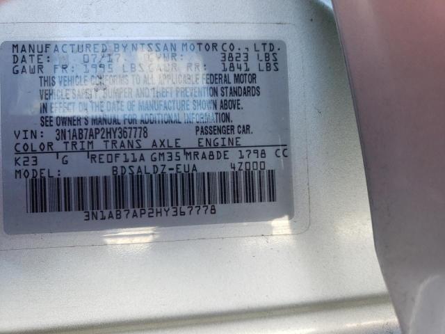 Photo 11 VIN: 3N1AB7AP2HY367778 - NISSAN SENTRA S 