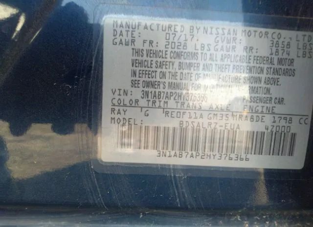 Photo 8 VIN: 3N1AB7AP2HY376366 - NISSAN SENTRA 