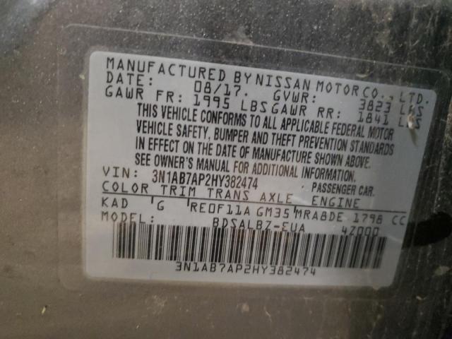 Photo 12 VIN: 3N1AB7AP2HY382474 - NISSAN SENTRA 