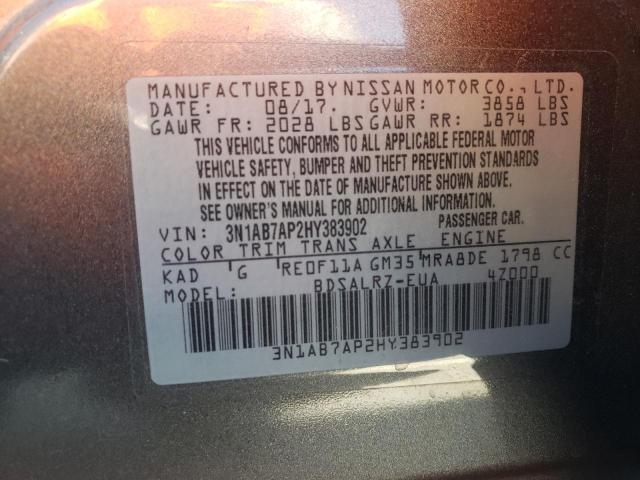 Photo 12 VIN: 3N1AB7AP2HY383902 - NISSAN SENTRA S 