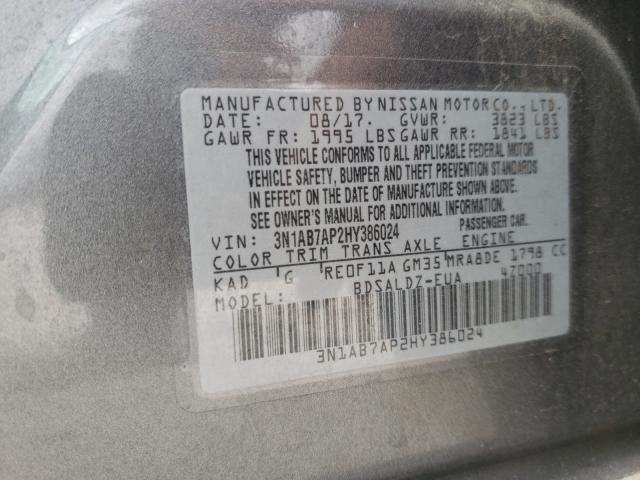 Photo 9 VIN: 3N1AB7AP2HY386024 - NISSAN SENTRA S 