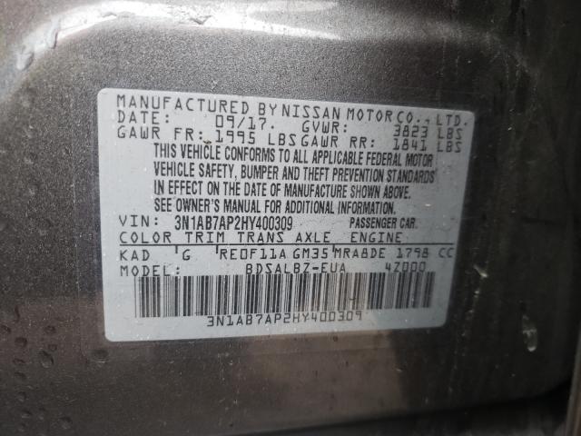 Photo 9 VIN: 3N1AB7AP2HY400309 - NISSAN SENTRA S 