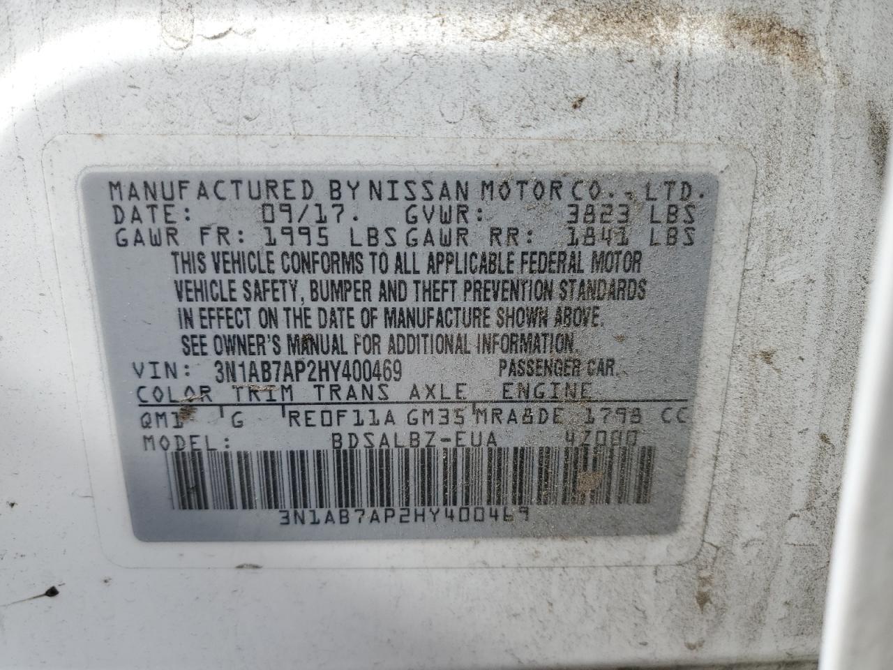 Photo 12 VIN: 3N1AB7AP2HY400469 - NISSAN SENTRA 