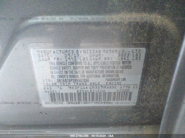 Photo 8 VIN: 3N1AB7AP2HY401556 - NISSAN SENTRA 