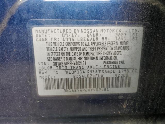 Photo 12 VIN: 3N1AB7AP2HY402481 - NISSAN SENTRA S 