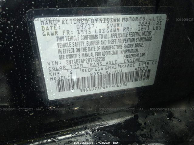 Photo 8 VIN: 3N1AB7AP2HY406238 - NISSAN SENTRA 