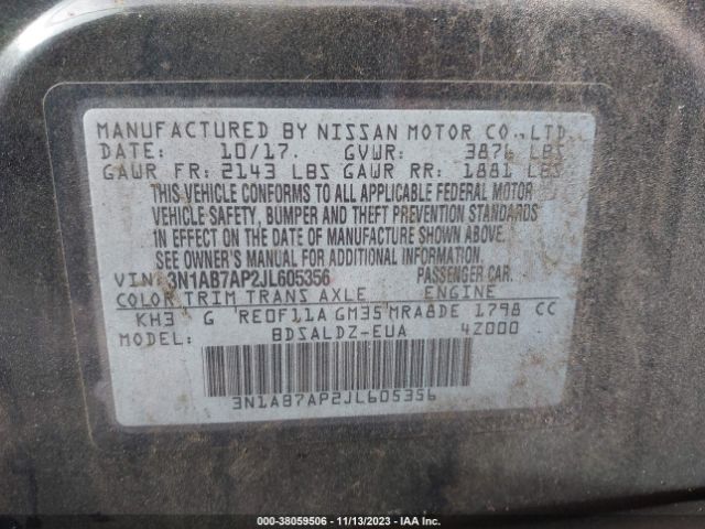 Photo 8 VIN: 3N1AB7AP2JL605356 - NISSAN SENTRA 