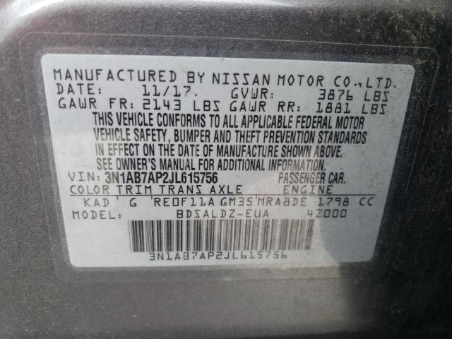 Photo 11 VIN: 3N1AB7AP2JL615756 - NISSAN SENTRA S 