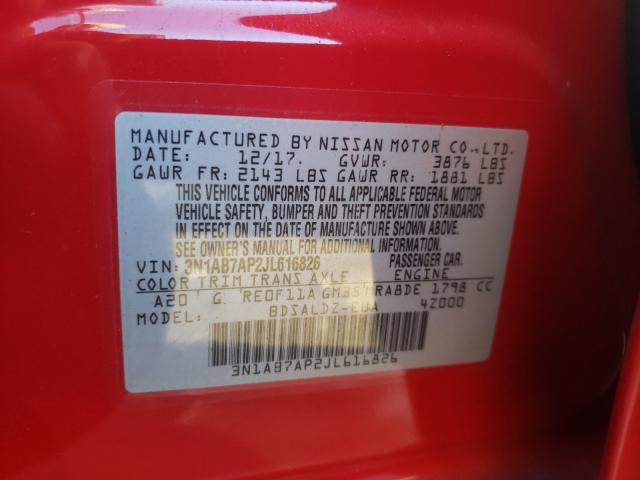 Photo 9 VIN: 3N1AB7AP2JL616826 - NISSAN SENTRA S 