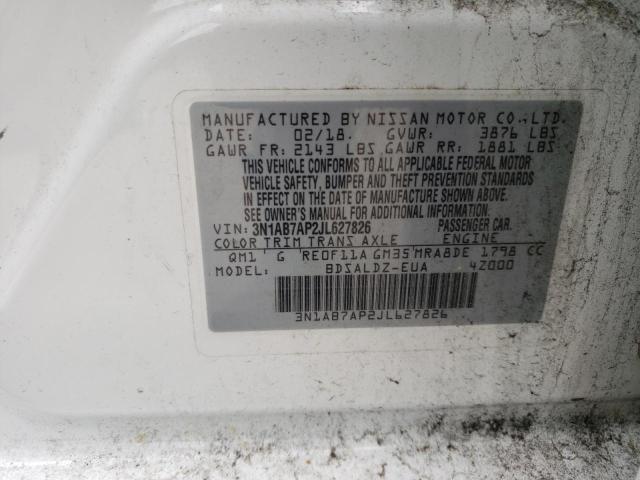 Photo 11 VIN: 3N1AB7AP2JL627826 - NISSAN SENTRA S 