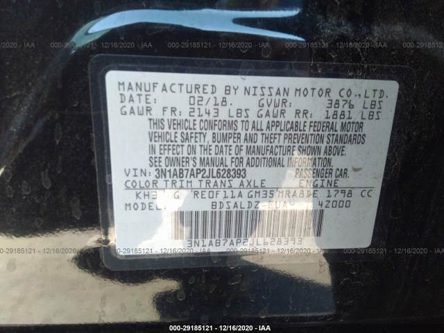 Photo 8 VIN: 3N1AB7AP2JL628393 - NISSAN SENTRA 