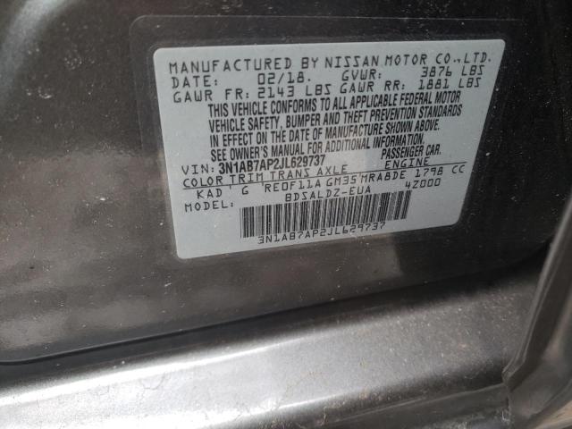 Photo 9 VIN: 3N1AB7AP2JL629737 - NISSAN SENTRA S 