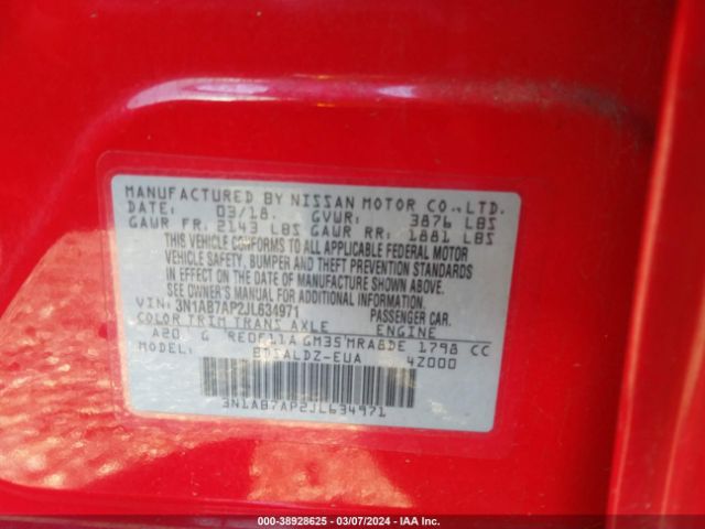 Photo 8 VIN: 3N1AB7AP2JL634971 - NISSAN SENTRA 