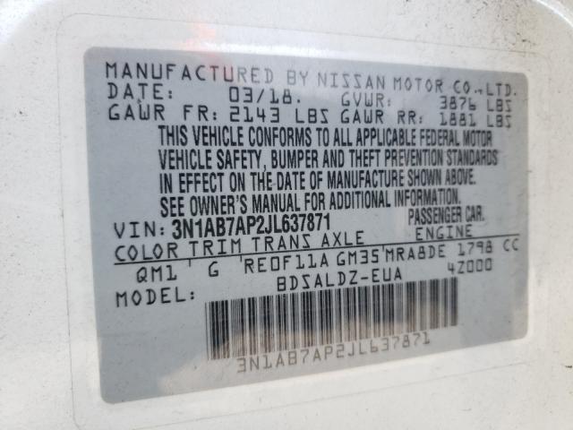 Photo 9 VIN: 3N1AB7AP2JL637871 - NISSAN SENTRA S 